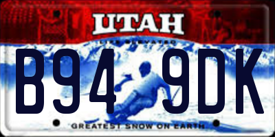 UT license plate B949DK