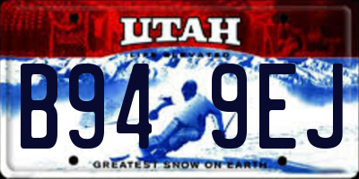 UT license plate B949EJ