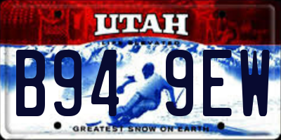 UT license plate B949EW