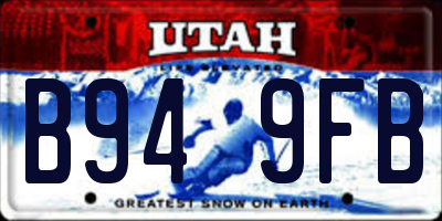 UT license plate B949FB