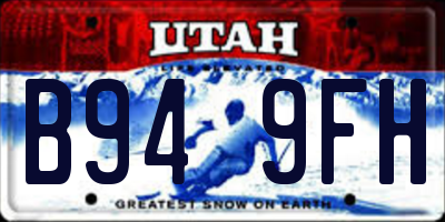 UT license plate B949FH