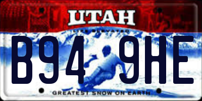 UT license plate B949HE