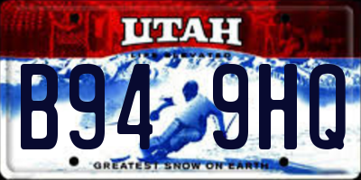 UT license plate B949HQ