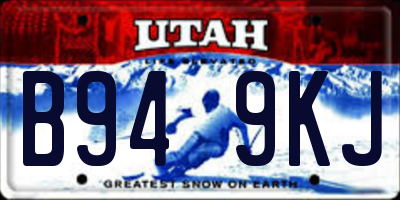UT license plate B949KJ