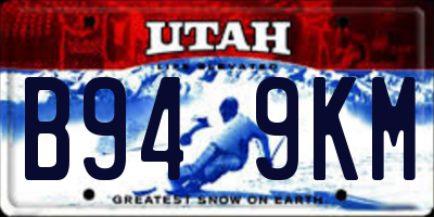 UT license plate B949KM