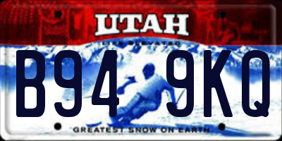 UT license plate B949KQ