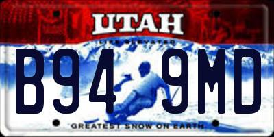 UT license plate B949MD