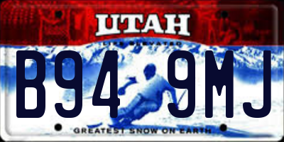 UT license plate B949MJ