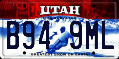 UT license plate B949ML