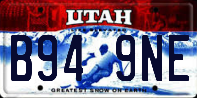 UT license plate B949NE