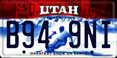 UT license plate B949NI
