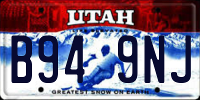 UT license plate B949NJ
