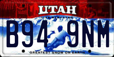 UT license plate B949NM
