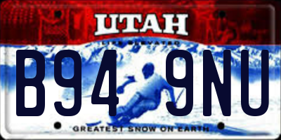 UT license plate B949NU