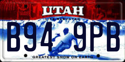 UT license plate B949PB