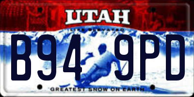 UT license plate B949PD