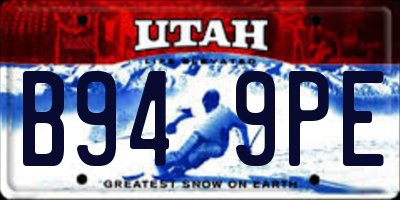 UT license plate B949PE