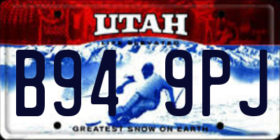 UT license plate B949PJ