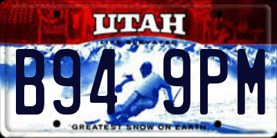 UT license plate B949PM