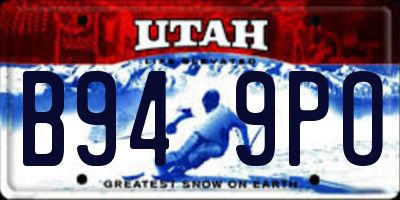 UT license plate B949PO