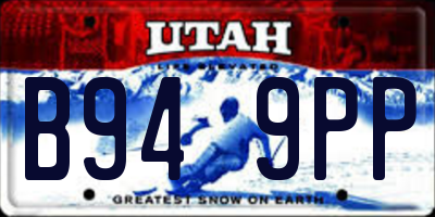 UT license plate B949PP