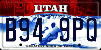 UT license plate B949PQ