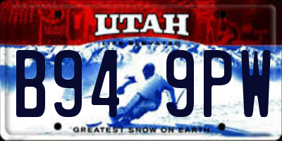 UT license plate B949PW