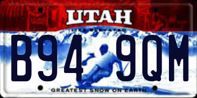 UT license plate B949QM