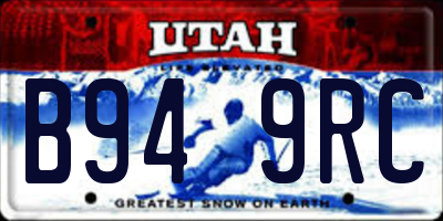 UT license plate B949RC