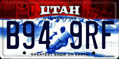 UT license plate B949RF