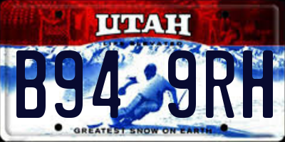 UT license plate B949RH