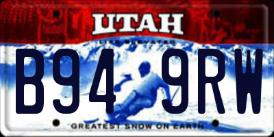 UT license plate B949RW