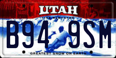 UT license plate B949SM