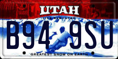 UT license plate B949SU