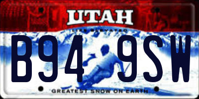UT license plate B949SW