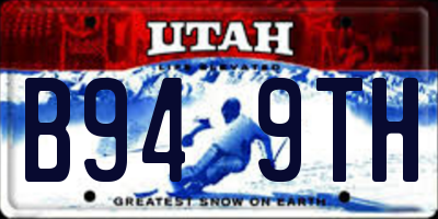 UT license plate B949TH