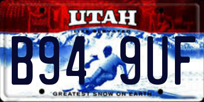 UT license plate B949UF