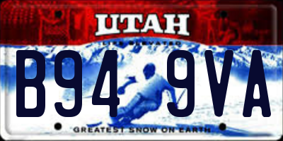 UT license plate B949VA