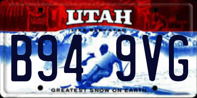 UT license plate B949VG