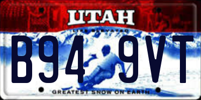 UT license plate B949VT