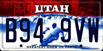 UT license plate B949VW