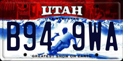 UT license plate B949WA