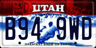 UT license plate B949WD