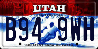 UT license plate B949WH