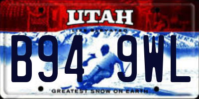 UT license plate B949WL