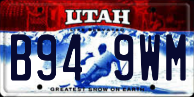 UT license plate B949WM