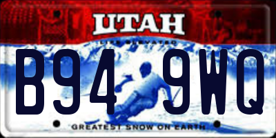UT license plate B949WQ