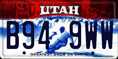UT license plate B949WW
