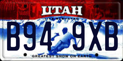 UT license plate B949XB