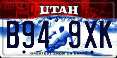 UT license plate B949XK